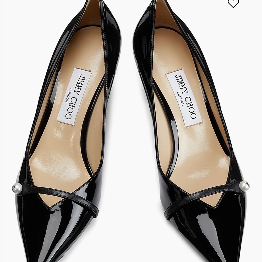 Jimmy Choo Black Stiletto Heels Classic Pumps, Size 37
